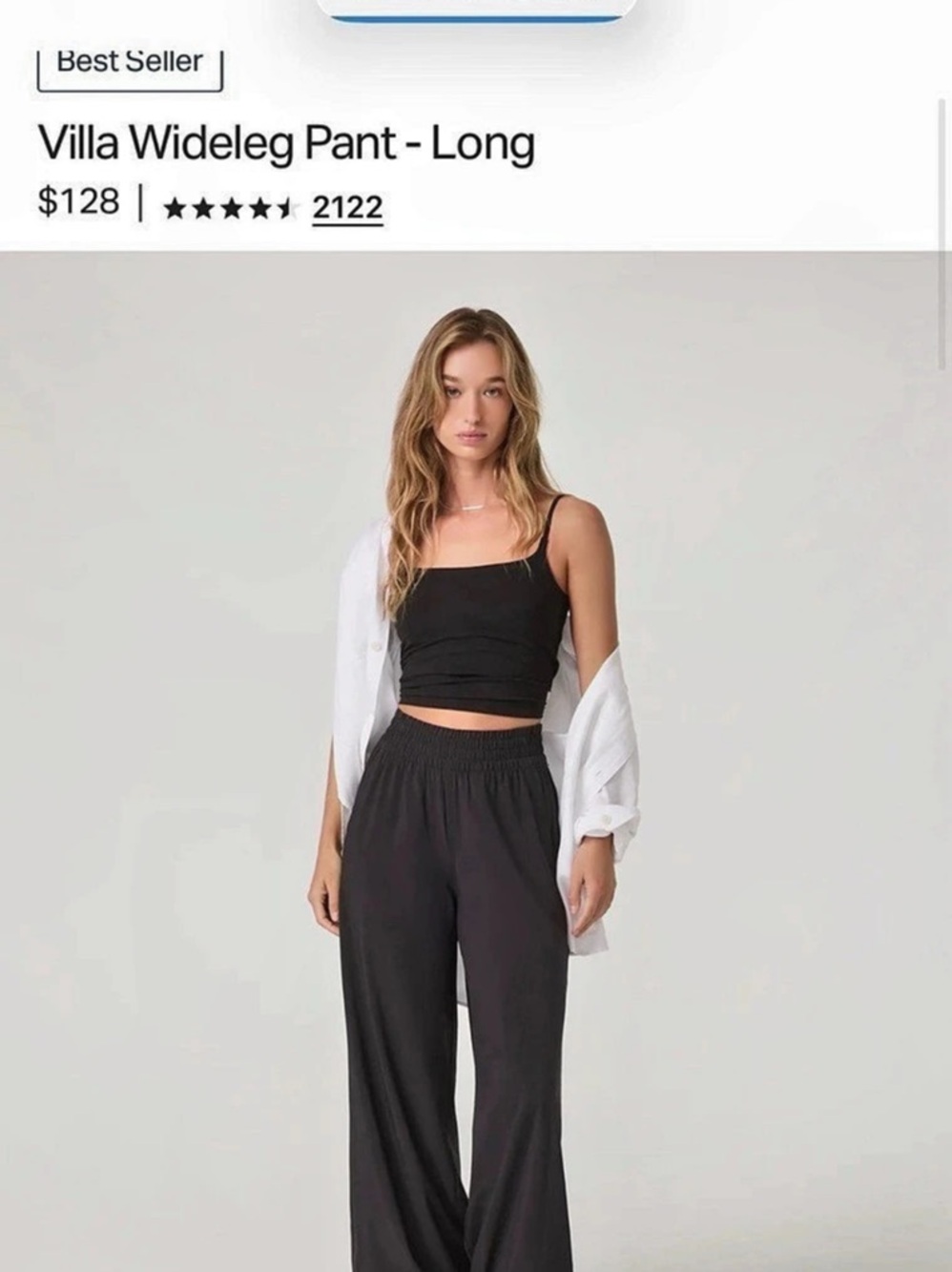 Vuori Villa Wideleg Pant Wide Leg Pants in Black